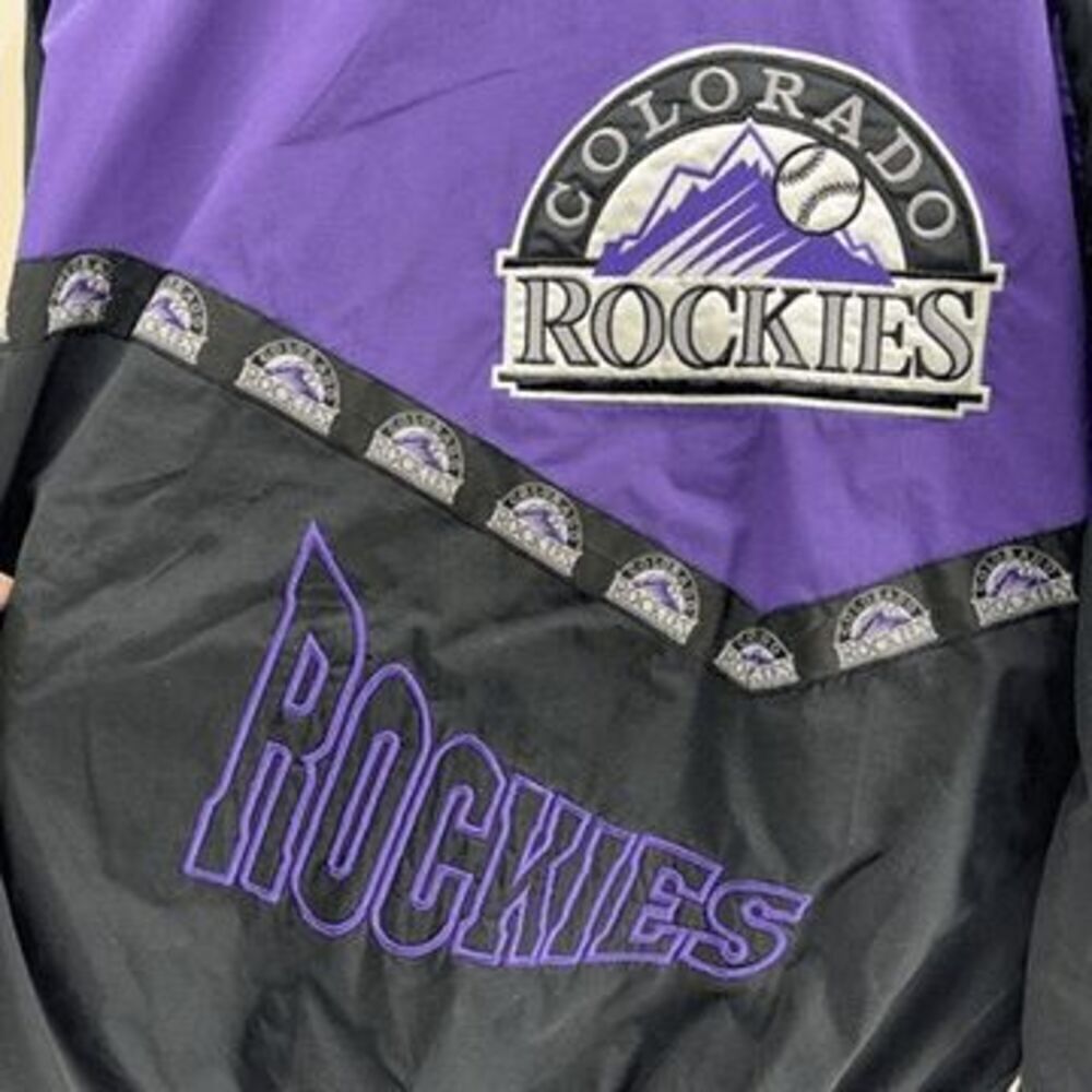 Vintage Pro Player Colorado Rockies Windbreaker Zip Up Jacket Size Large MLB EUC